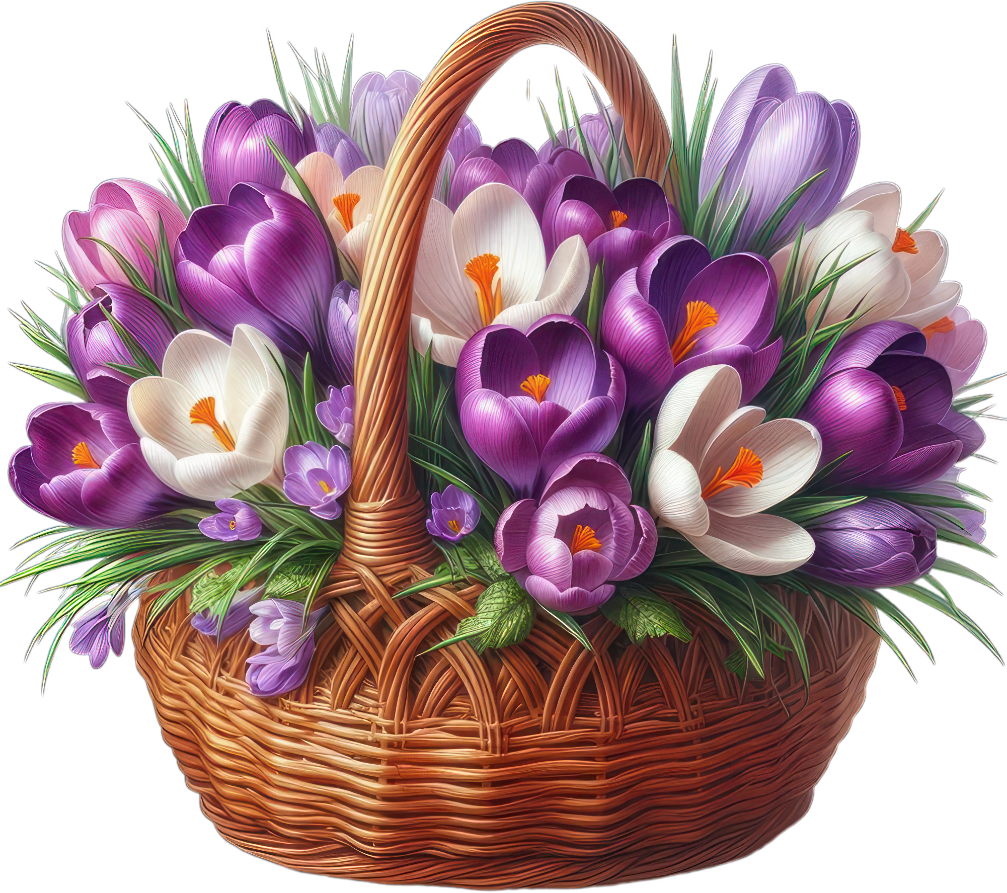 Открытка корзинка с цветами